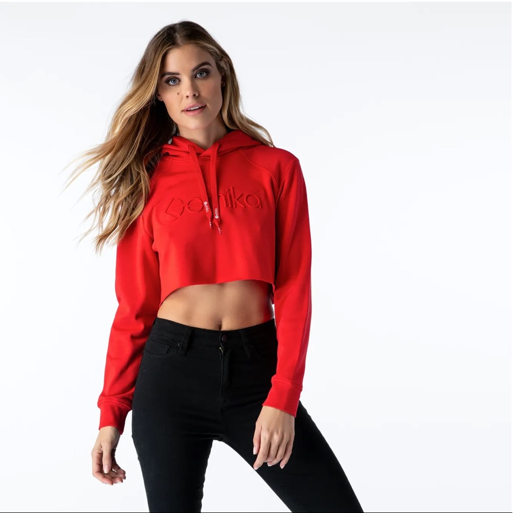 ETHIKA Red Cropped Hoodie